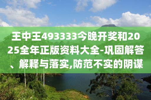 王中王493333今晚開獎和2025全年正版資料大全-鞏固解答、解釋與落實(shí),防范不實(shí)的陰謀