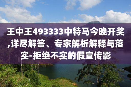 王中王493333中特馬今晚開獎,詳盡解答、專家解析解釋與落實-拒絕不實的假宣傳影